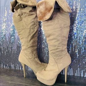 Over the Knee Tan Boots SIZE 7